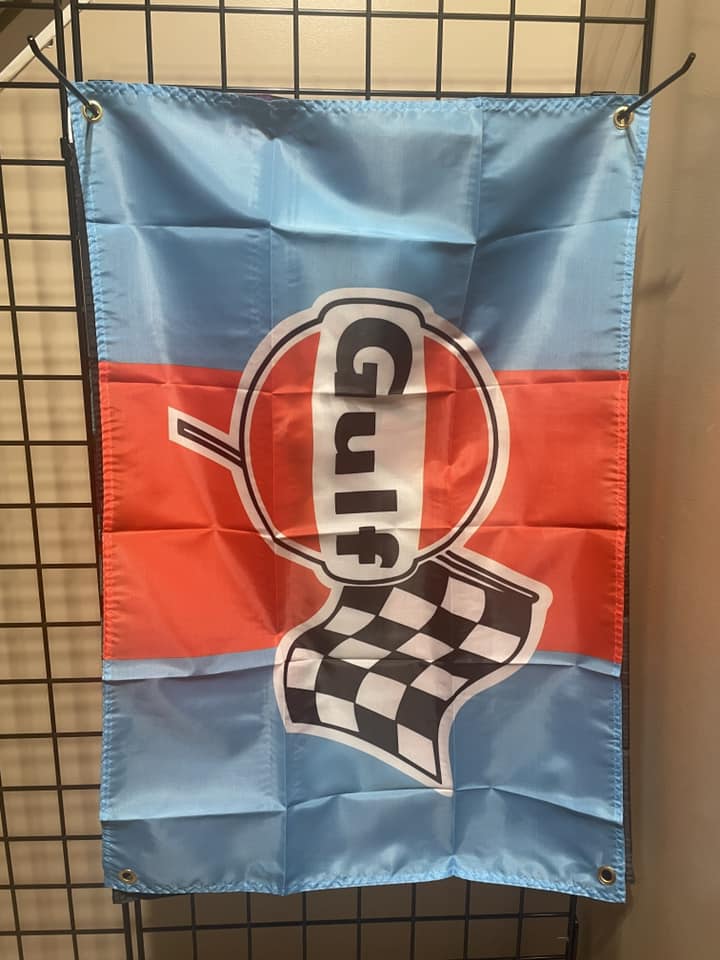 Gulf Racing Flag - Approx. 60cm x 90cm (2ft x 3 ft) - 007