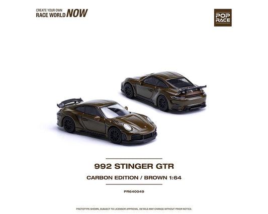 Pop Race Porsche 992 Stinger GTR Carbon Edition - Brown 1/64