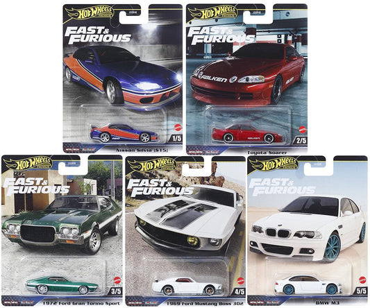 2024 Hot Wheels Fast & Furious Premium MIX F - BMW, SILVIA, TOYOTA, MUSTANG