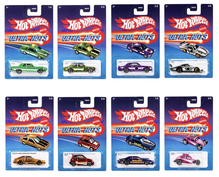 2024 HOT WHEELS TARGET EXCLUSIVE ULTRA HOTS - FULL SET OF 8 - DATSUN, SKYLINE, PORSCHE, VW (Copy)