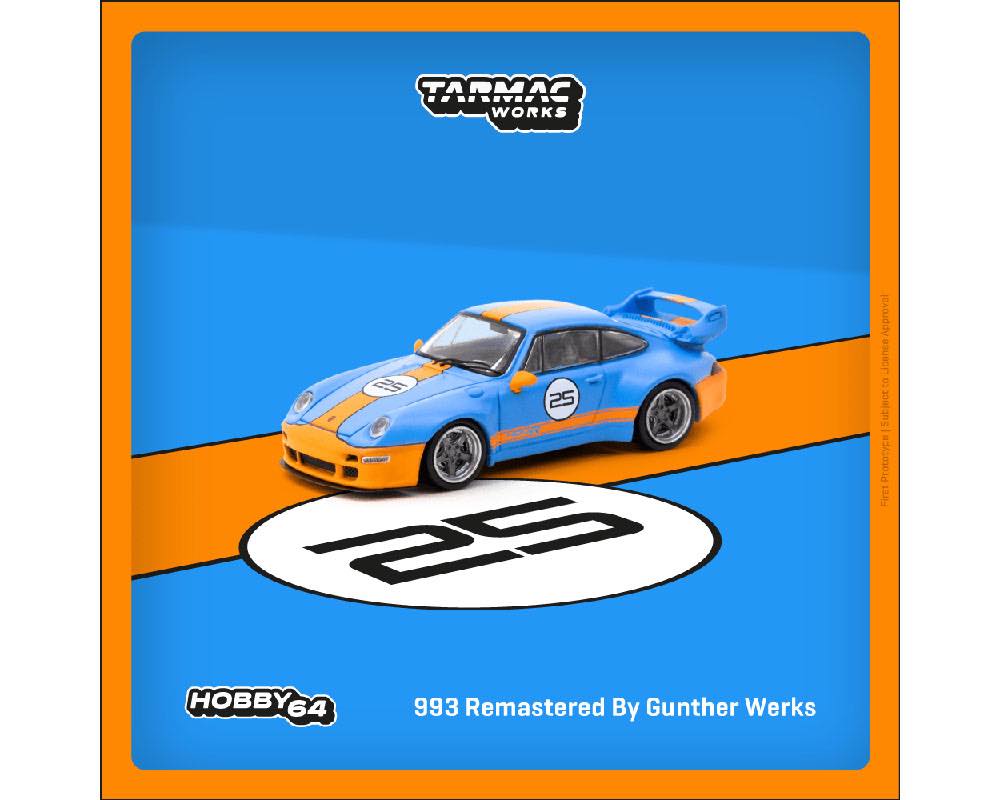 Tarmac Works 1:64 993 Remastered By Gunther Werks – Blue / Orange – Hobby64