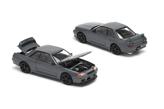 (PRE ORDER) NISSAN SKYLINE GT-R R32 - GUN GREY METALLIC (NEW TOOLING) 1:64