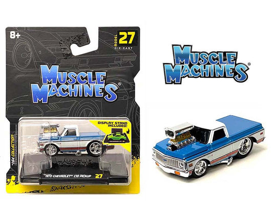 Muscle Machines 1:64 1972 Chevrolet C10 Pickup Blue