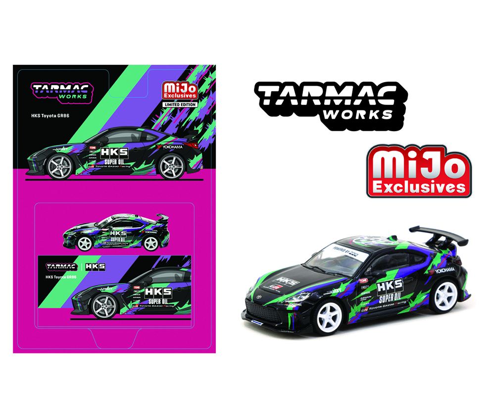 Tarmac Works 1:64 HKS Toyota GR86 – Black – Global64 – Mijo Exclusives