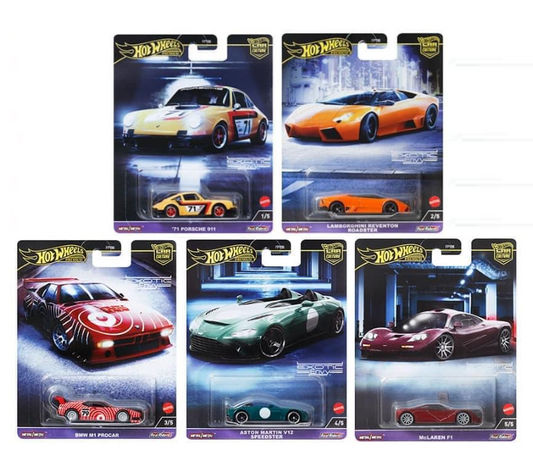 HOT WHEELS 2024 1:64 CAR CULTURE 2024 EXOTIC ENVY - SET OF 5 - PORSCHE, LAMBORGHINI, BMW ASTON MCLAREN