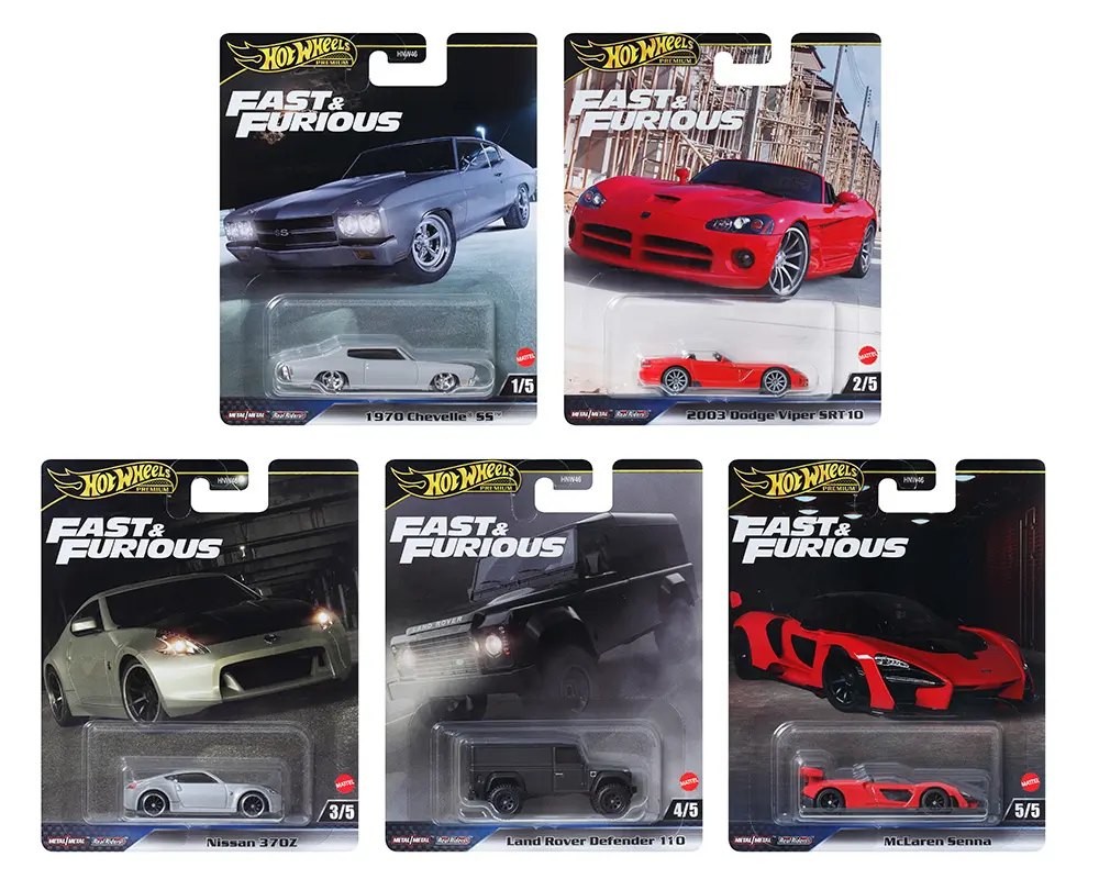 HOT WHEELS 2025 FAST & FURIOUS RELEASE J - Chevelle Viper Nissan Land Rover Senna