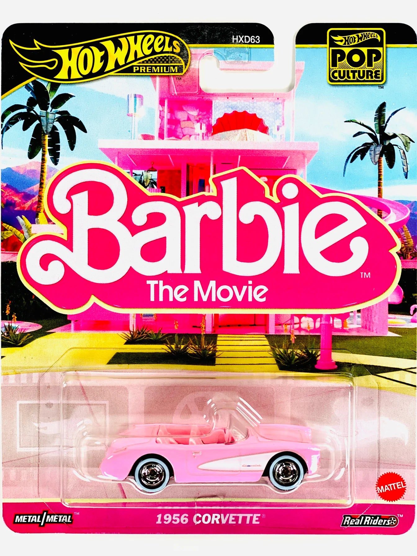 Hot Wheels 2025 Pop Culture Case H Barbie the Movie 1956 Corvette