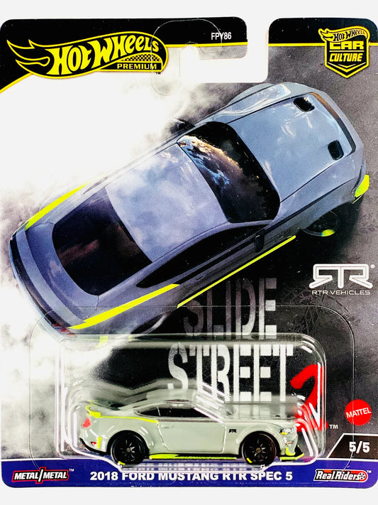 Hot Wheels 2023 Slide Street 2 Case H 2018 Ford Mustang RTR Spec 5 - Crease in Card