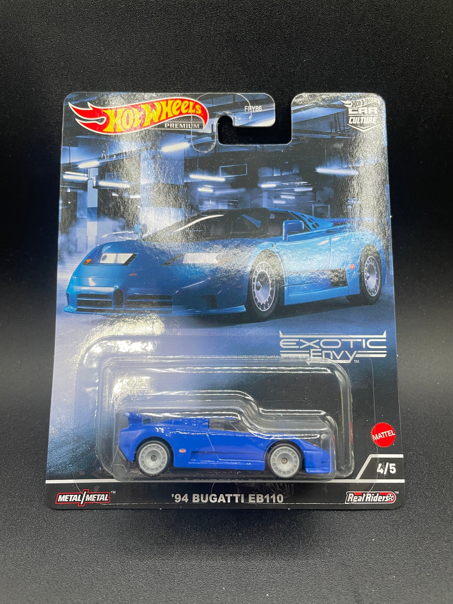 HOT WHEELS 2022 CAR CULTURE EXOTIC ENVY - 94 BUGATTI EB110 - DAMAGED/CREASED CARD