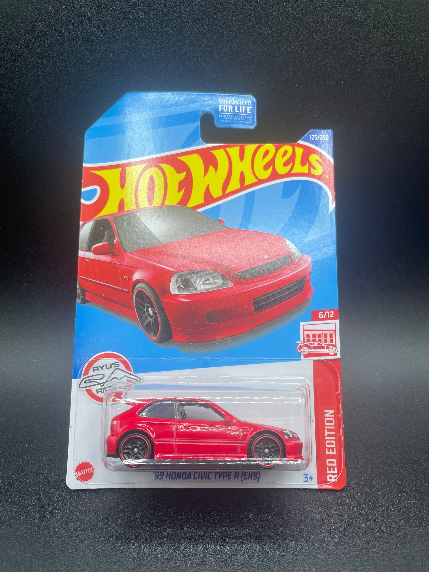 Hot Wheels RED EDITION 99 HONDA CIVIC TYPE R EK9 - With Protector