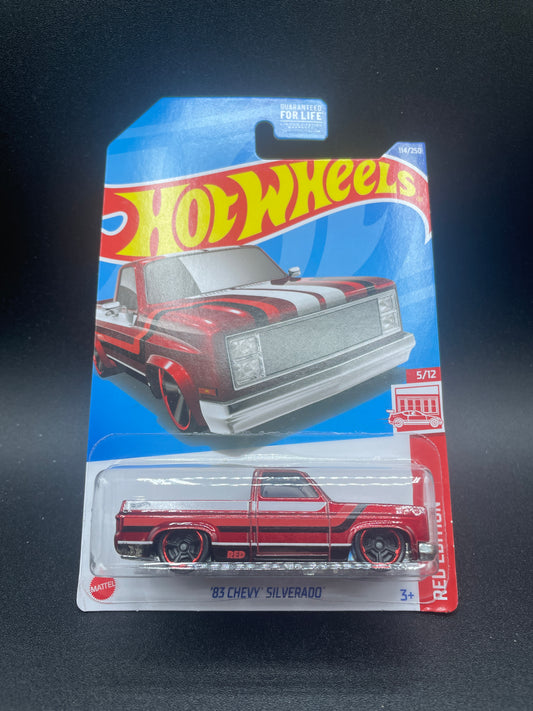 Hot Wheels RED EDITION 83 Chevy Silverado - With Protector