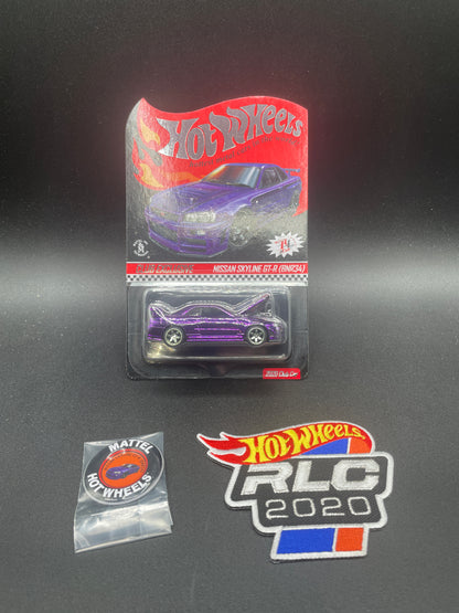 2020 Hot Wheels RLC Nissan Skyline GT-R R34 (BNR34) Purple + Patch & Pin