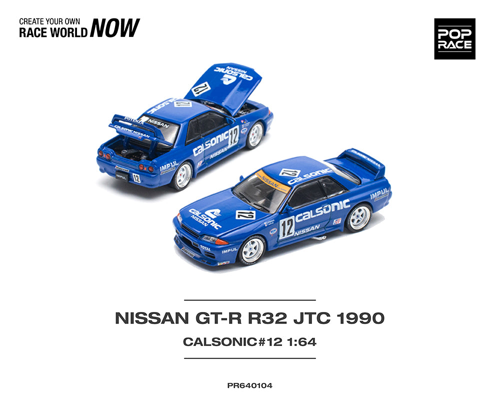 (PRE ORDER) PR640104 NISSAN SKYLINE GT-R R32 JTC 1990 CALSONIC #12 - POP RACE