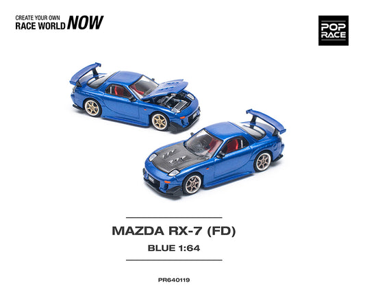 (PRE ORDER) PR640119 MAZDA RX-7 (FD3S) RE-AMEMIYA WIDEBODY METALLIC BLUE - POP RACE