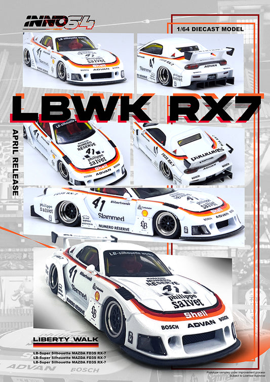 MAZDA RX7 (FD3S) LB-SUPER SILHOUETTE WHITE - INNO64