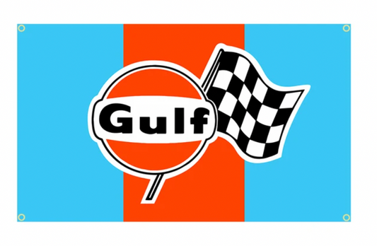 Gulf Racing Flag - Approx. 60cm x 90cm (2ft x 3 ft) - 007