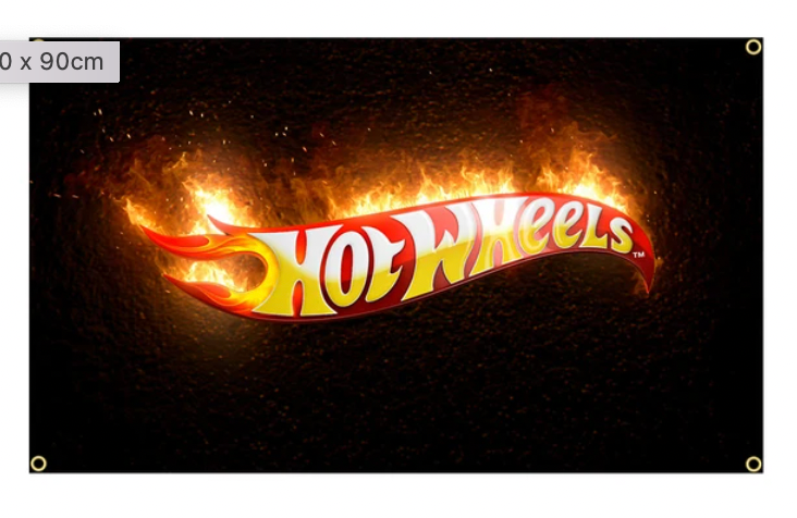 Hot Wheels Flag - Approx. 60cm x 90cm (2ft x 3 ft) - 012