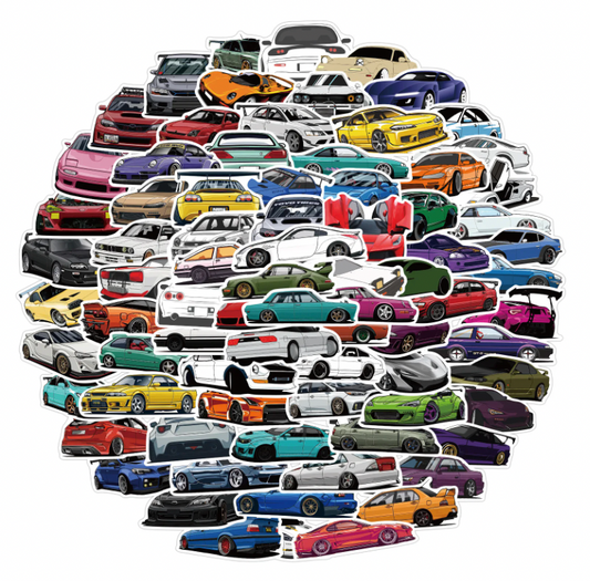 10 x Random Cartoon Stickers - JDM / Exotic Cars