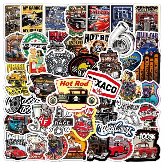 10 x Random Cartoon Stickers - Hot Rod / Garage Stickers