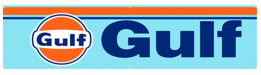 GULF OIL BANNER - Approx. 45cm x 180cm (1.5ft x 6 ft) - B-010