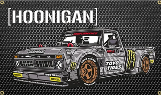 Hoonigan Cartoon Flag - Approx. 60cm x 90cm (2ft x 3 ft) - 014