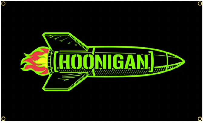 Hoonigan Rocket Flag - Approx. 60cm x 90cm (2ft x 3 ft) - 019