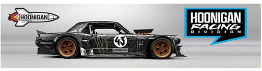 HOONIGAN RACING DIVISION BANNER Design 2 - Approx. 45cm x 180cm (1.5ft x 6 ft) - B-014