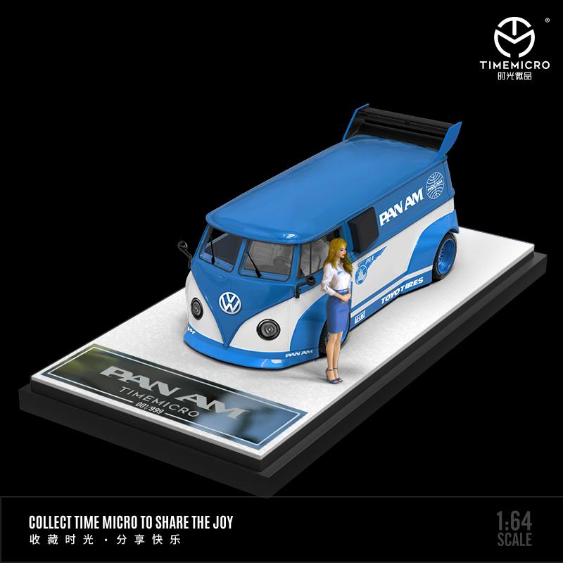 TIMEMICRO 1:64 VW T1 Van PAN AM with Figurine