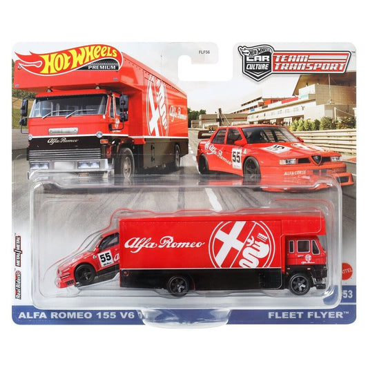 2023 HOT WHEELS TEAM TRANSPORT ALFA ROMEO 155 V6 Ti & Fleet Flyer #53