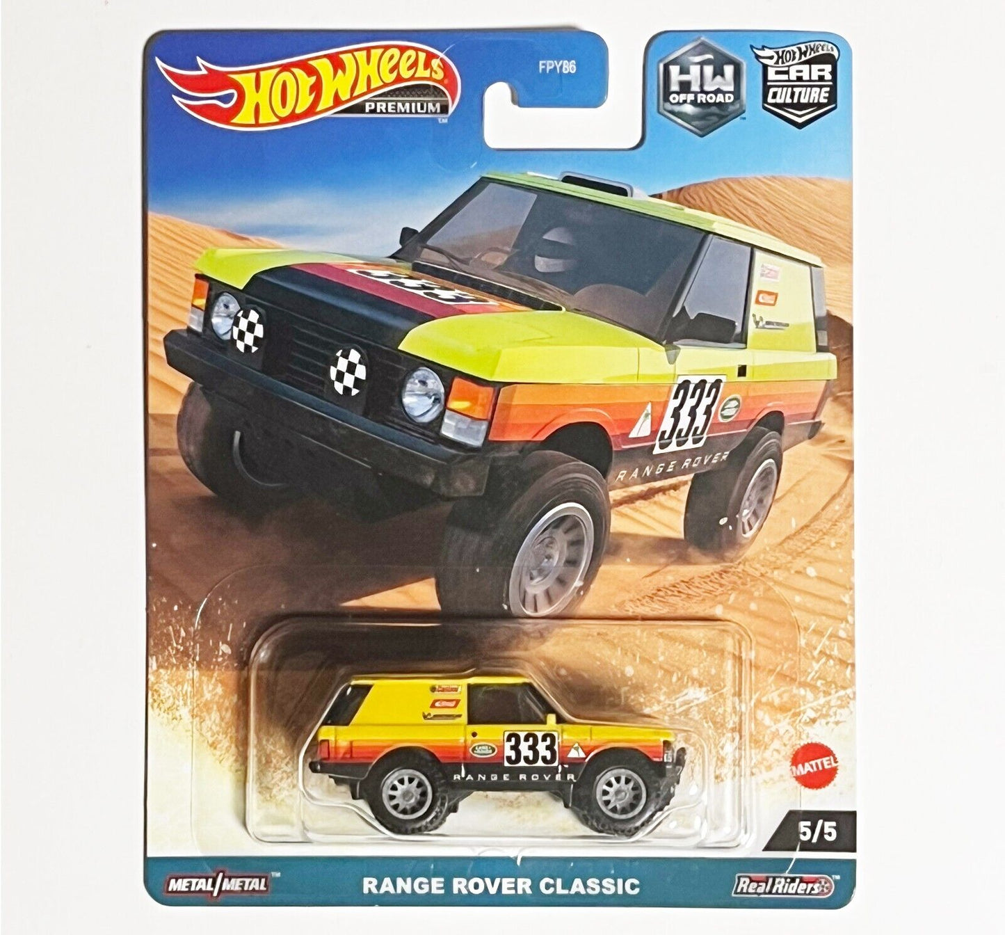 Hot Wheels Premium HW Off Road RANGE ROVER CLASSIC Car Culture- DAMAGED CARD