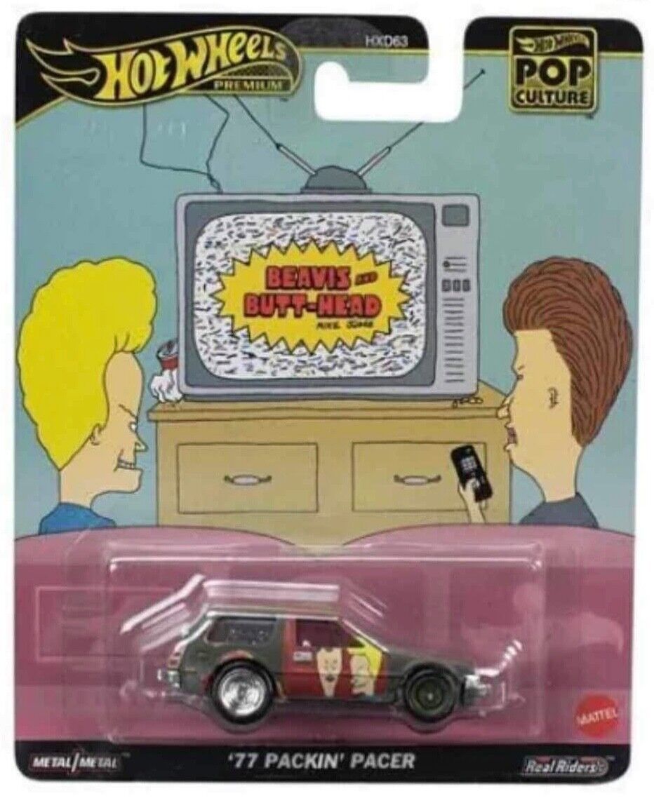 Hot Wheels '77 PACKIN' PACER BEAVIS AND BUTT HEAD IN STOCK POP CULTURE 2024 - CREASED CARD