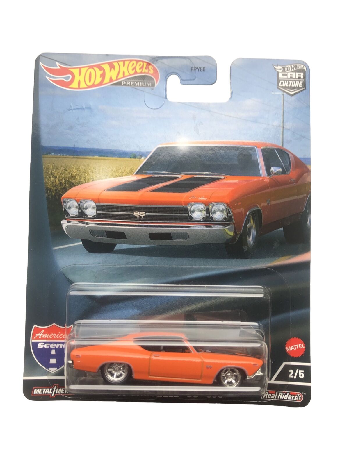 HOT WHEELS 2022 CAR CULTURE AMERICAN SCENE - 69 CHEVELLE SS - Cracked blister