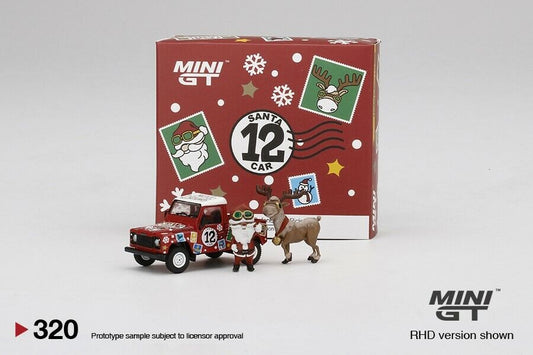 Mini GT 1:64 Land Rover Defender 90 Pickup 2021 Christmas Santa Claus & Deer New