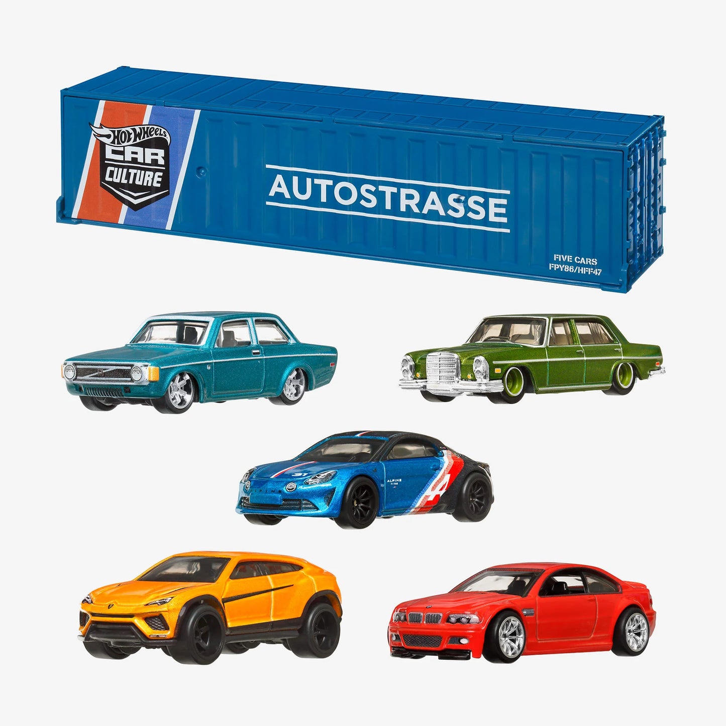 HOT WHEELS 2022 CAR CULTURE AutoStrasse, Autobahn, Autostrasse Container Set