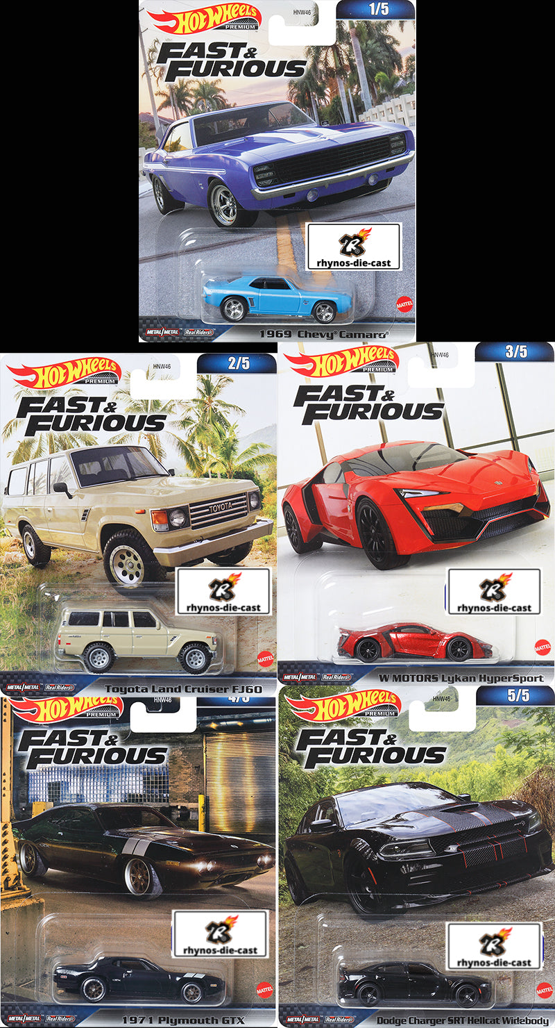 2023 Hot Wheels Fast & Furious Premium CHEVY TOYOTA LYKAN PLYMOUTH DODGE